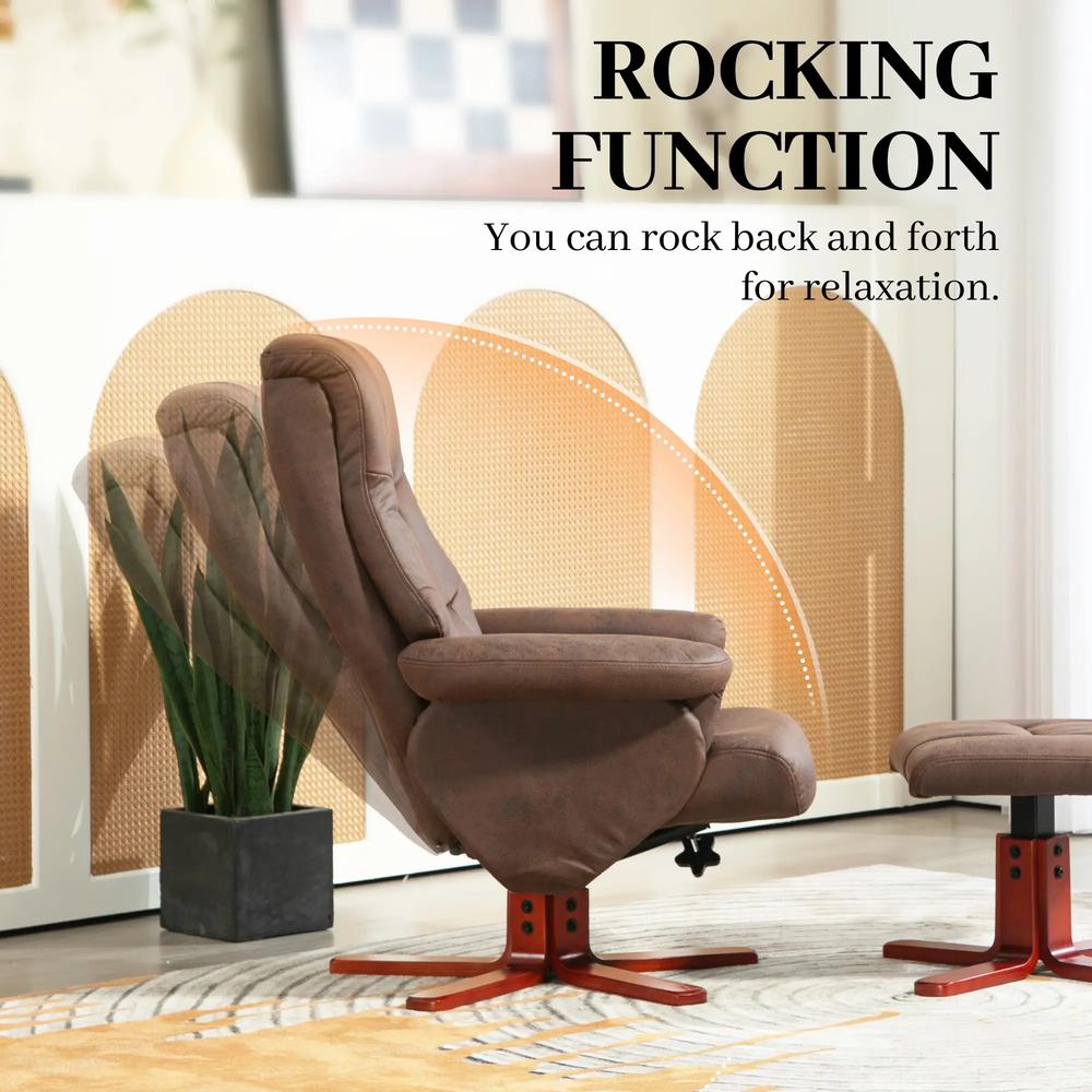 HOMCOM Faux Microfibre Leather Manual Recliner and Footstool Set Additional View 16