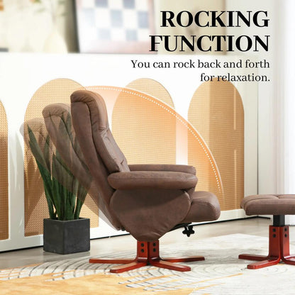 HOMCOM Faux Microfibre Leather Manual Recliner and Footstool Set Additional View 16