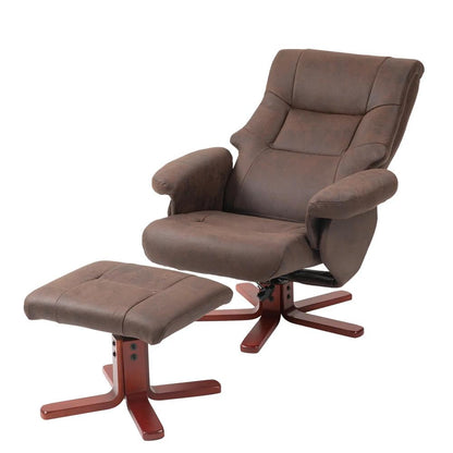 HOMCOM Faux Microfibre Leather Manual Recliner and Footstool Set Additional View 22