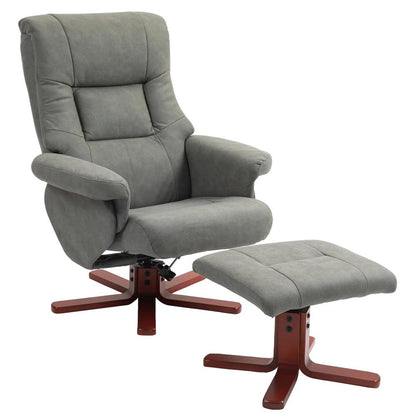 HOMCOM Faux Microfibre Leather Manual Recliner and Footstool Set Additional View 23
