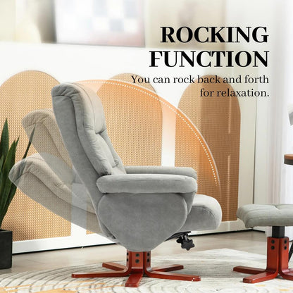 HOMCOM Faux Microfibre Leather Manual Recliner and Footstool Set Additional View 27