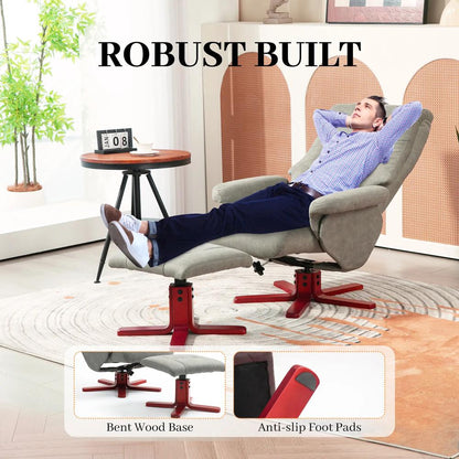HOMCOM Faux Microfibre Leather Manual Recliner and Footstool Set Additional View 29