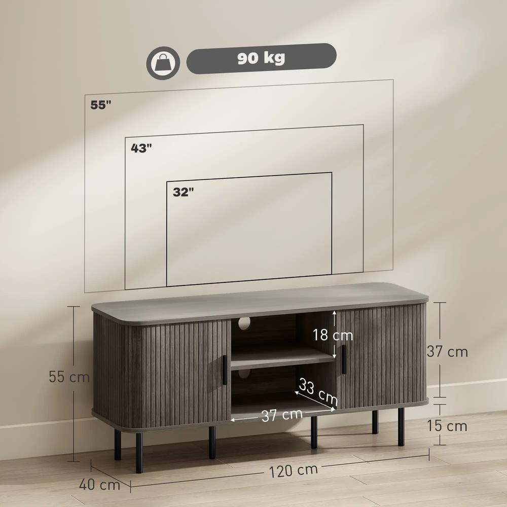 HOMCOM TV Stand Cabinet for TVs up to 55 Inches, TV Unit with Storage Shelves and Cupboard for Living Room Additional View 14