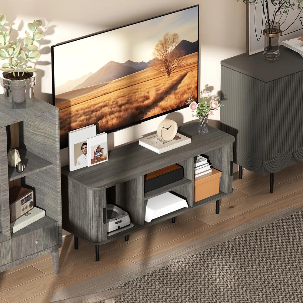 HOMCOM TV Stand Cabinet for TVs up to 55 Inches, TV Unit with Storage Shelves and Cupboard for Living Room Additional View 19