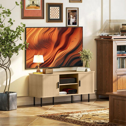 HOMCOM TV Stand Cabinet for TVs up to 55 Inches, TV Unit with Storage Shelves and Cupboard for Living Room Additional View 24
