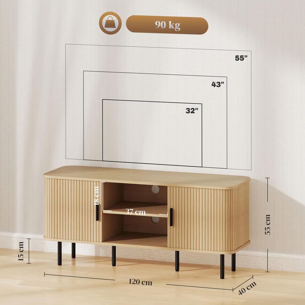 HOMCOM TV Stand Cabinet for TVs up to 55 Inches, TV Unit with Storage Shelves and Cupboard for Living Room Additional View 25