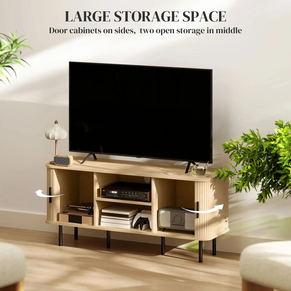 HOMCOM TV Stand Cabinet for TVs up to 55 Inches, TV Unit with Storage Shelves and Cupboard for Living Room Additional View 27