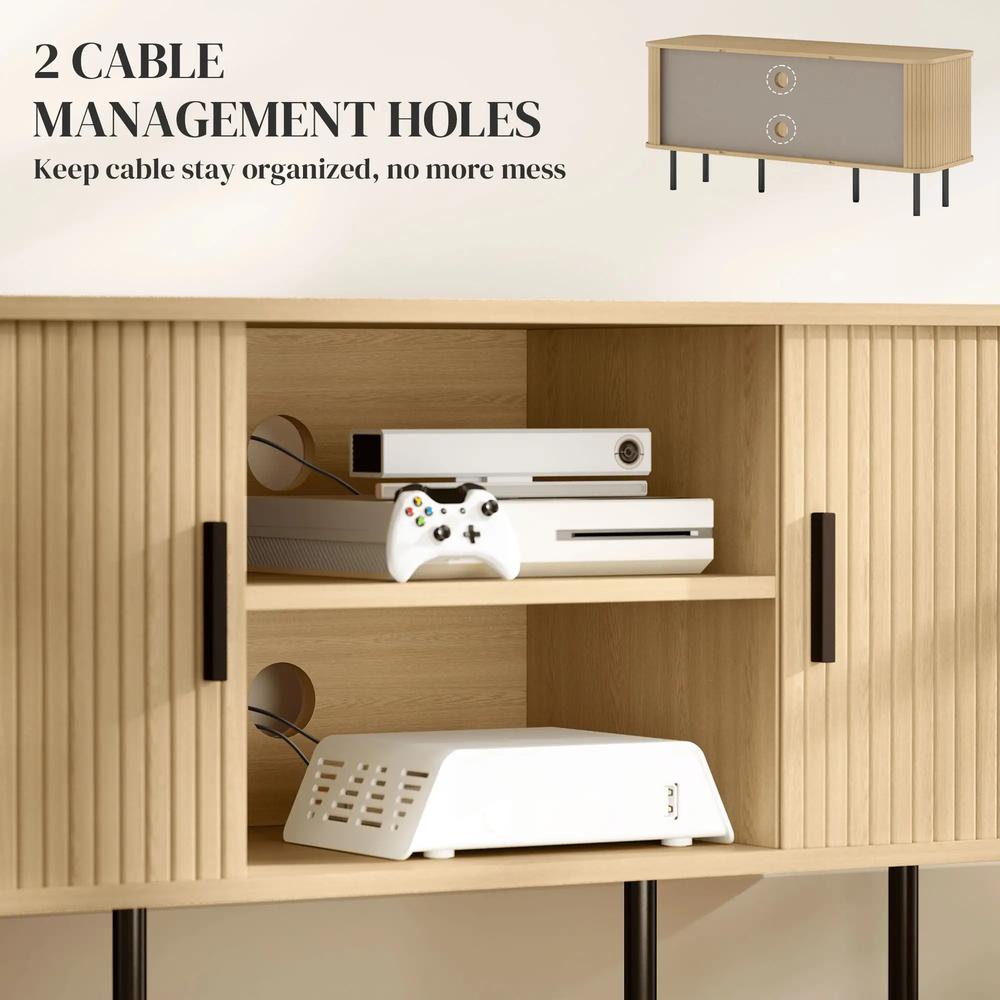 HOMCOM TV Stand Cabinet for TVs up to 55 Inches, TV Unit with Storage Shelves and Cupboard for Living Room Additional View 28
