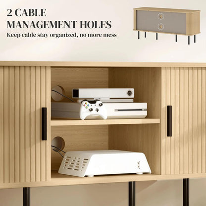 HOMCOM TV Stand Cabinet for TVs up to 55 Inches, TV Unit with Storage Shelves and Cupboard for Living Room Additional View 28