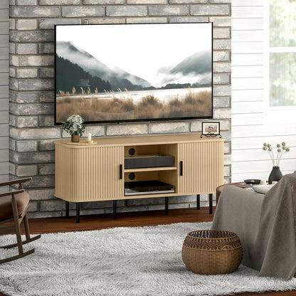 HOMCOM TV Stand Cabinet for TVs up to 55 Inches, TV Unit with Storage Shelves and Cupboard for Living Room Additional View 30