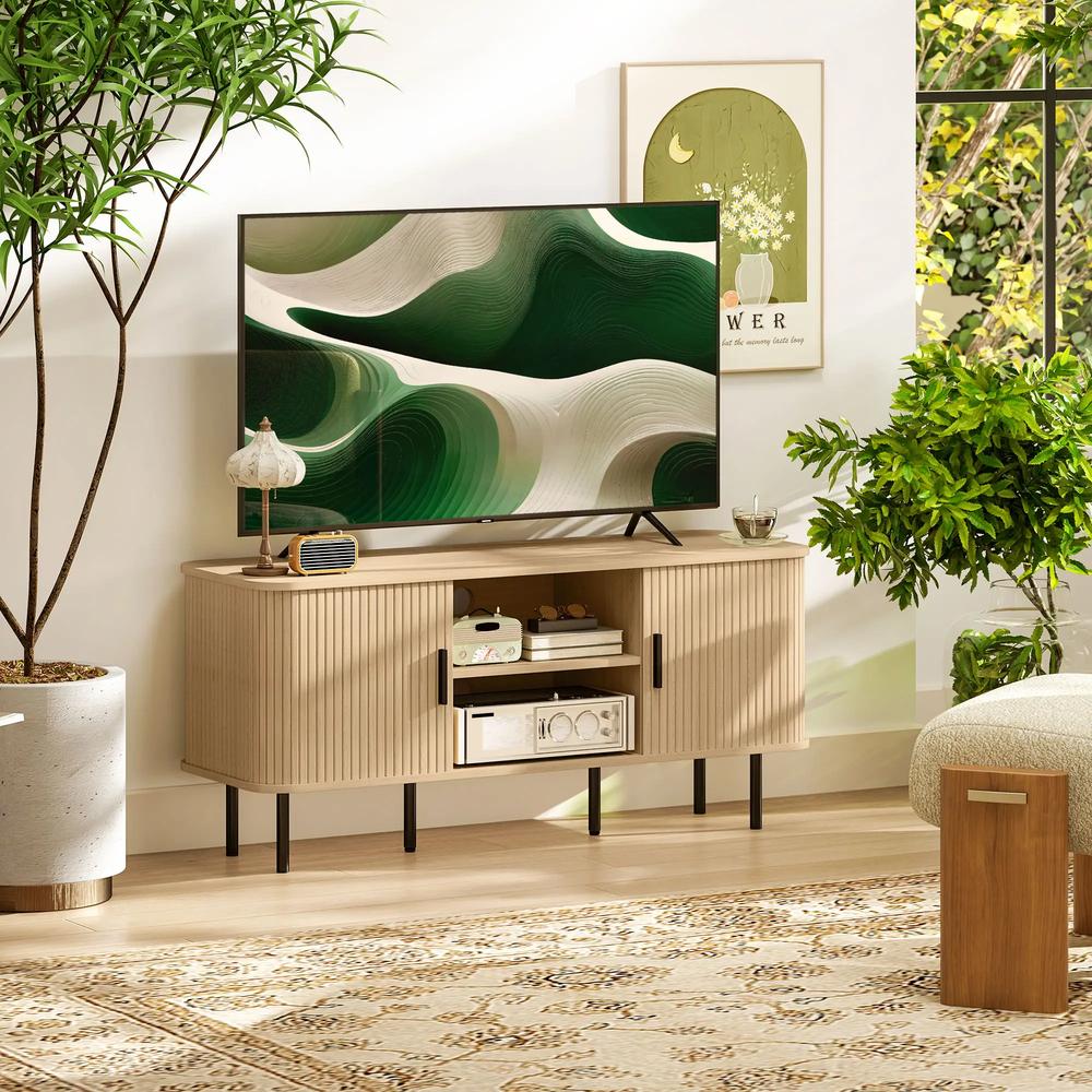 HOMCOM TV Stand Cabinet for TVs up to 55 Inches, TV Unit with Storage Shelves and Cupboard for Living Room Additional View 33