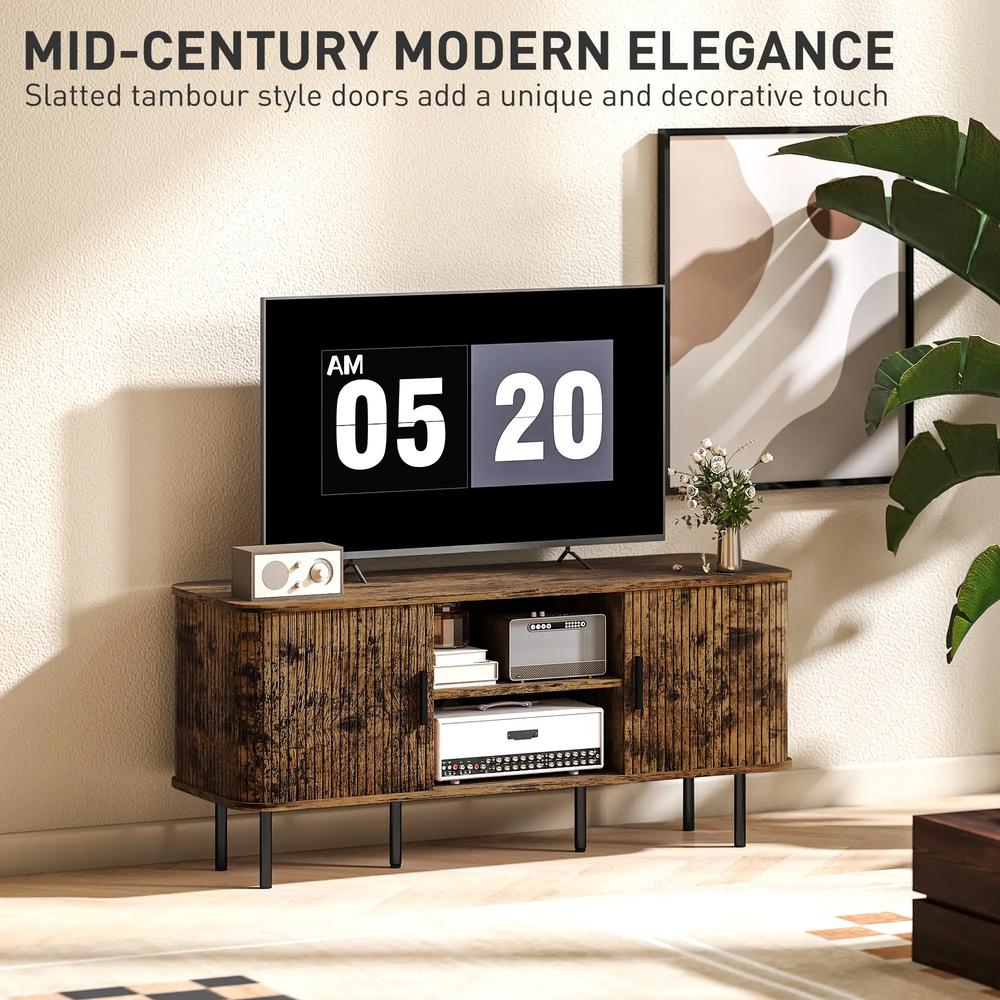 HOMCOM TV Stand Cabinet for TVs up to 55 Inches, TV Unit with Storage Shelves and Cupboard for Living Room Additional View 4