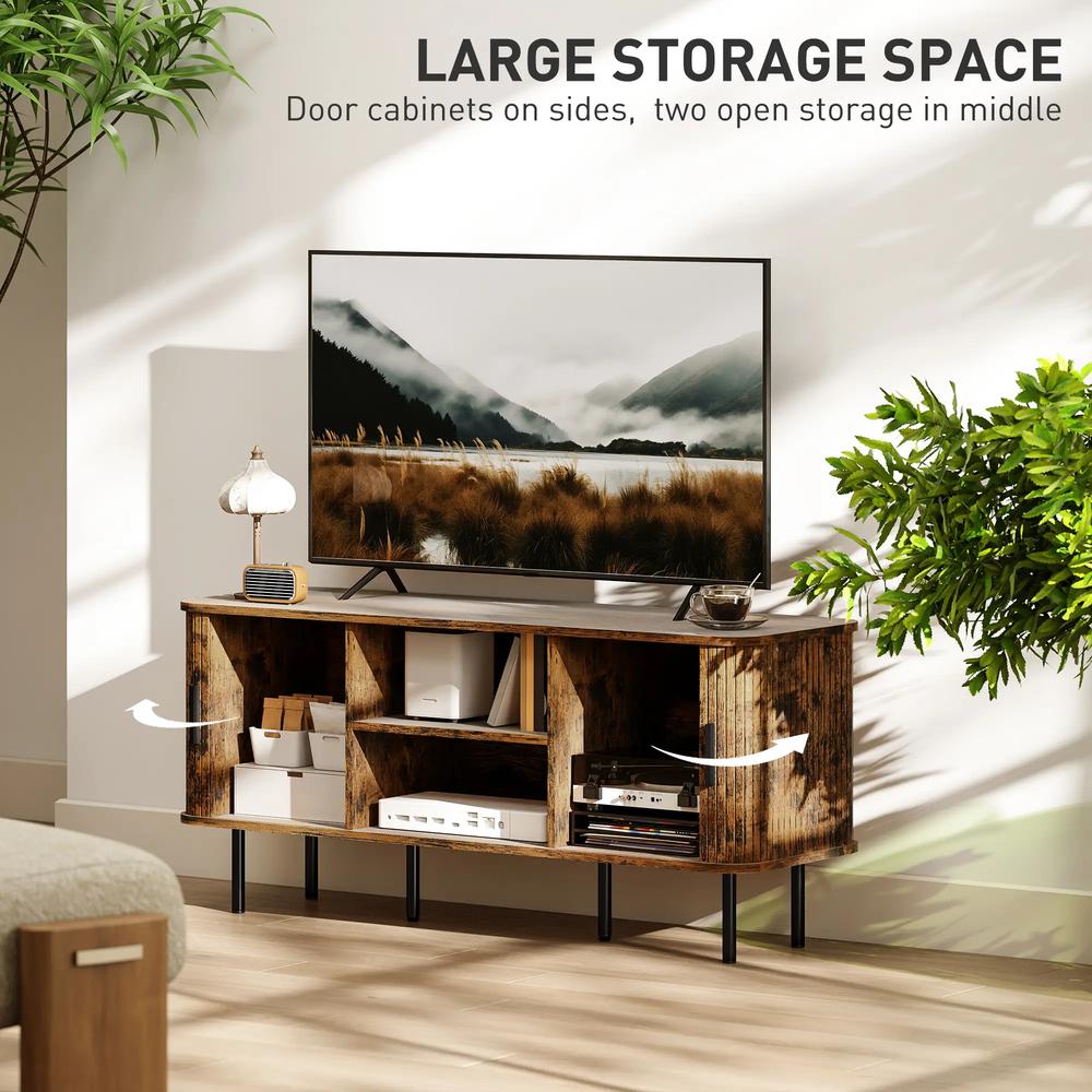 HOMCOM TV Stand Cabinet for TVs up to 55 Inches, TV Unit with Storage Shelves and Cupboard for Living Room Additional View 5