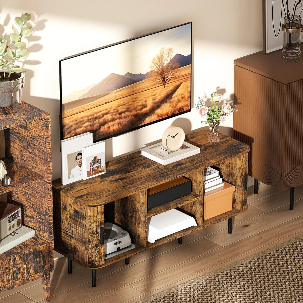 HOMCOM TV Stand Cabinet for TVs up to 55 Inches, TV Unit with Storage Shelves and Cupboard for Living Room Additional View 8