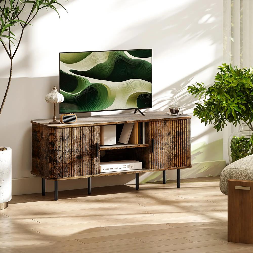 HOMCOM TV Stand Cabinet for TVs up to 55 Inches, TV Unit with Storage Shelves and Cupboard for Living Room Additional View 10