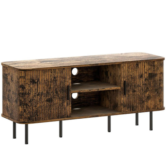 HOMCOM TV Stand Cabinet for TVs up to 55 Inches, TV Unit with Storage Shelves and Cupboard for Living Room