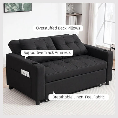 HOMCOM Two-Seater Pull-Out Sofa Bed Additional View 17