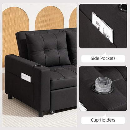 HOMCOM Two-Seater Pull-Out Sofa Bed Additional View 18