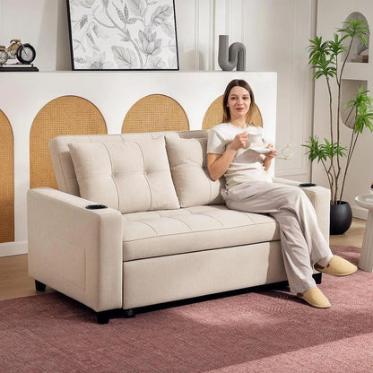 HOMCOM Two-Seater Pull-Out Sofa Bed Additional View 2
