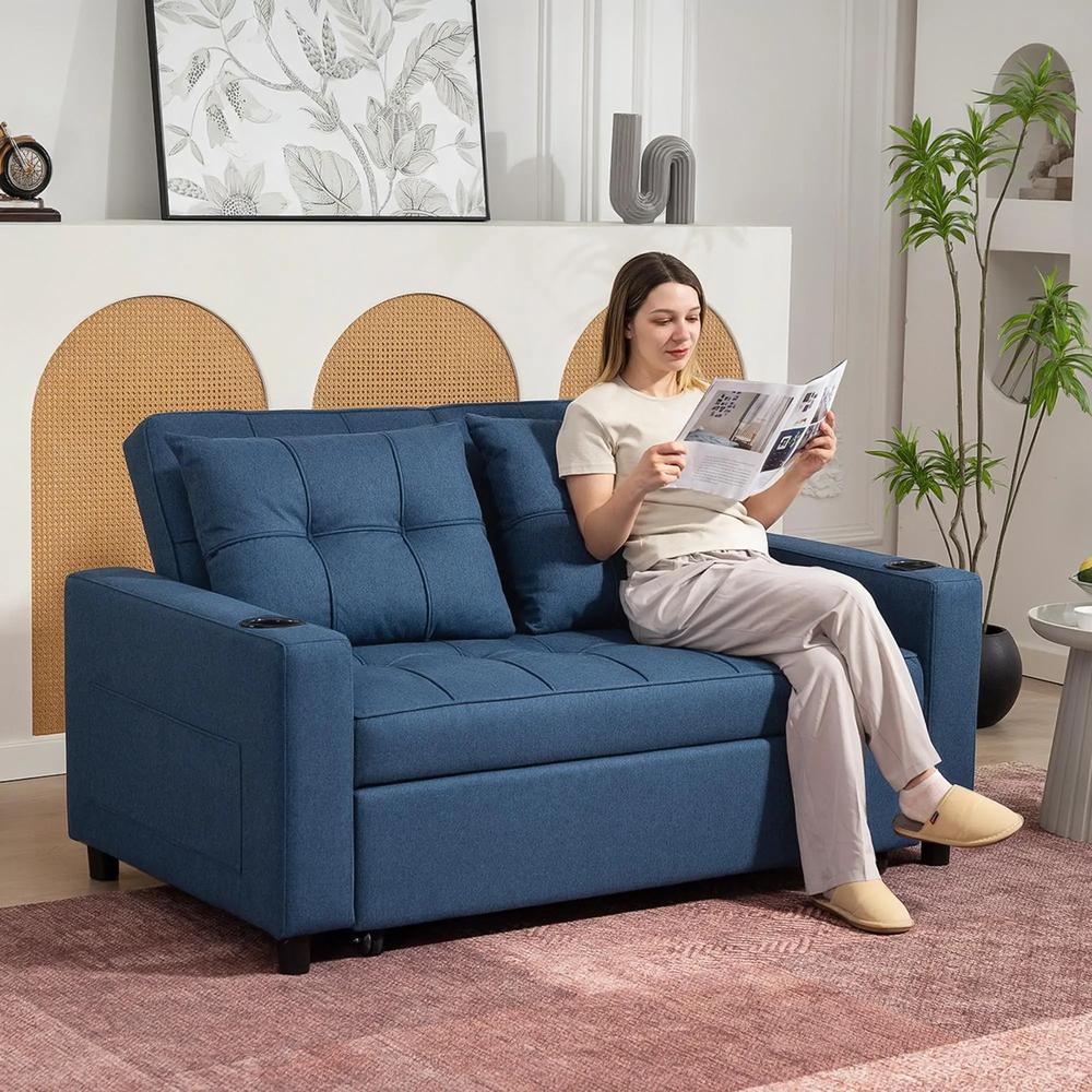 HOMCOM Two-Seater Pull-Out Sofa Bed Additional View 24