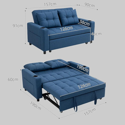 HOMCOM Two-Seater Pull-Out Sofa Bed Additional View 25