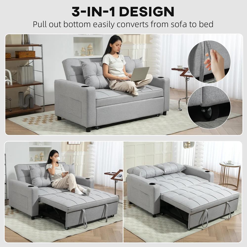 HOMCOM Two-Seater Pull-Out Sofa Bed Additional View 37