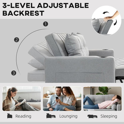 HOMCOM Two-Seater Pull-Out Sofa Bed Additional View 38
