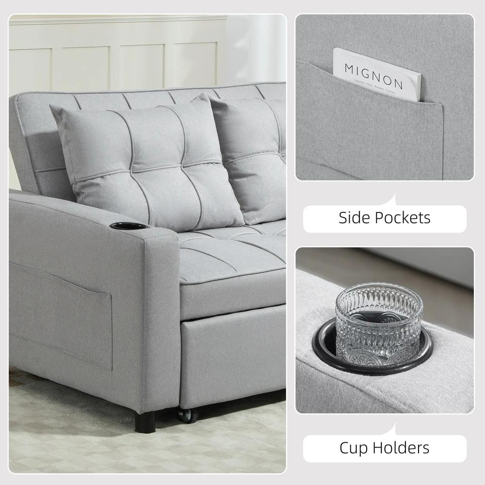 HOMCOM Two-Seater Pull-Out Sofa Bed Additional View 40