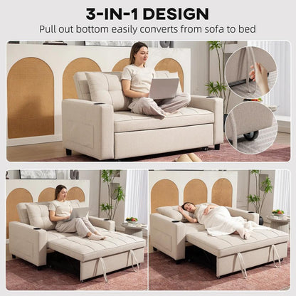 HOMCOM Two-Seater Pull-Out Sofa Bed Additional View 4