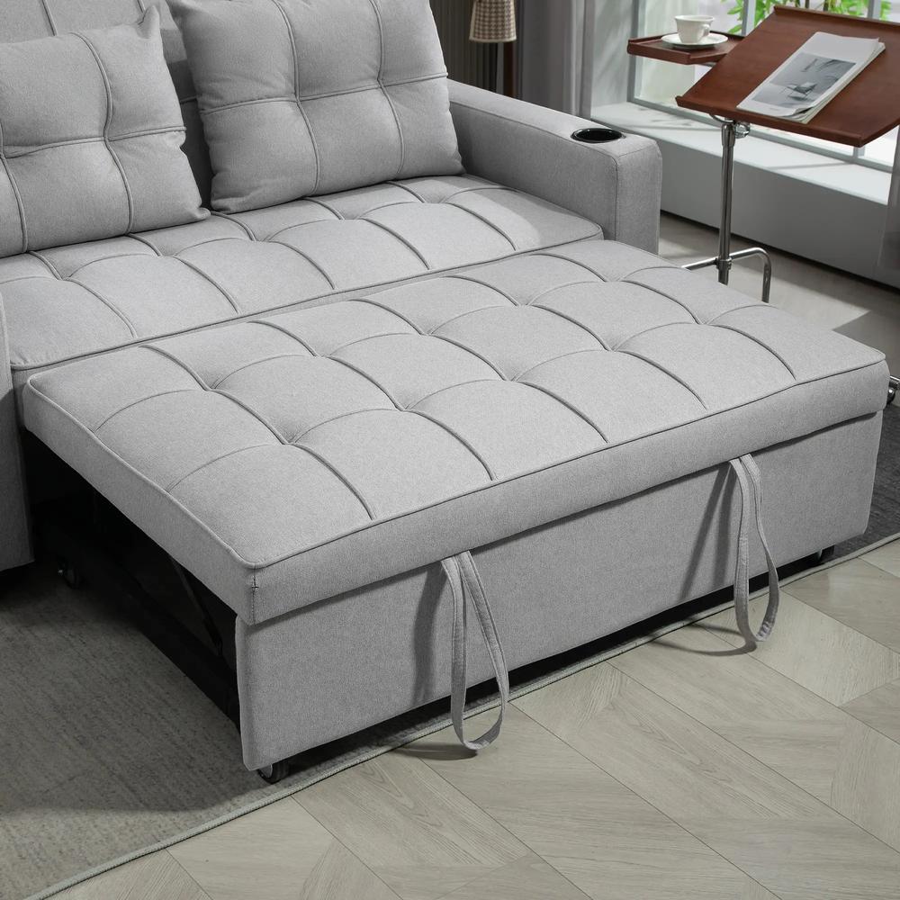 HOMCOM Two-Seater Pull-Out Sofa Bed Additional View 44