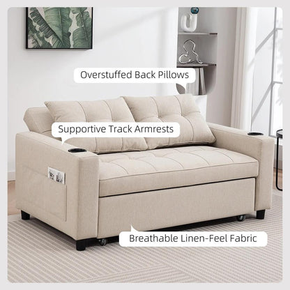 HOMCOM Two-Seater Pull-Out Sofa Bed Additional View 6