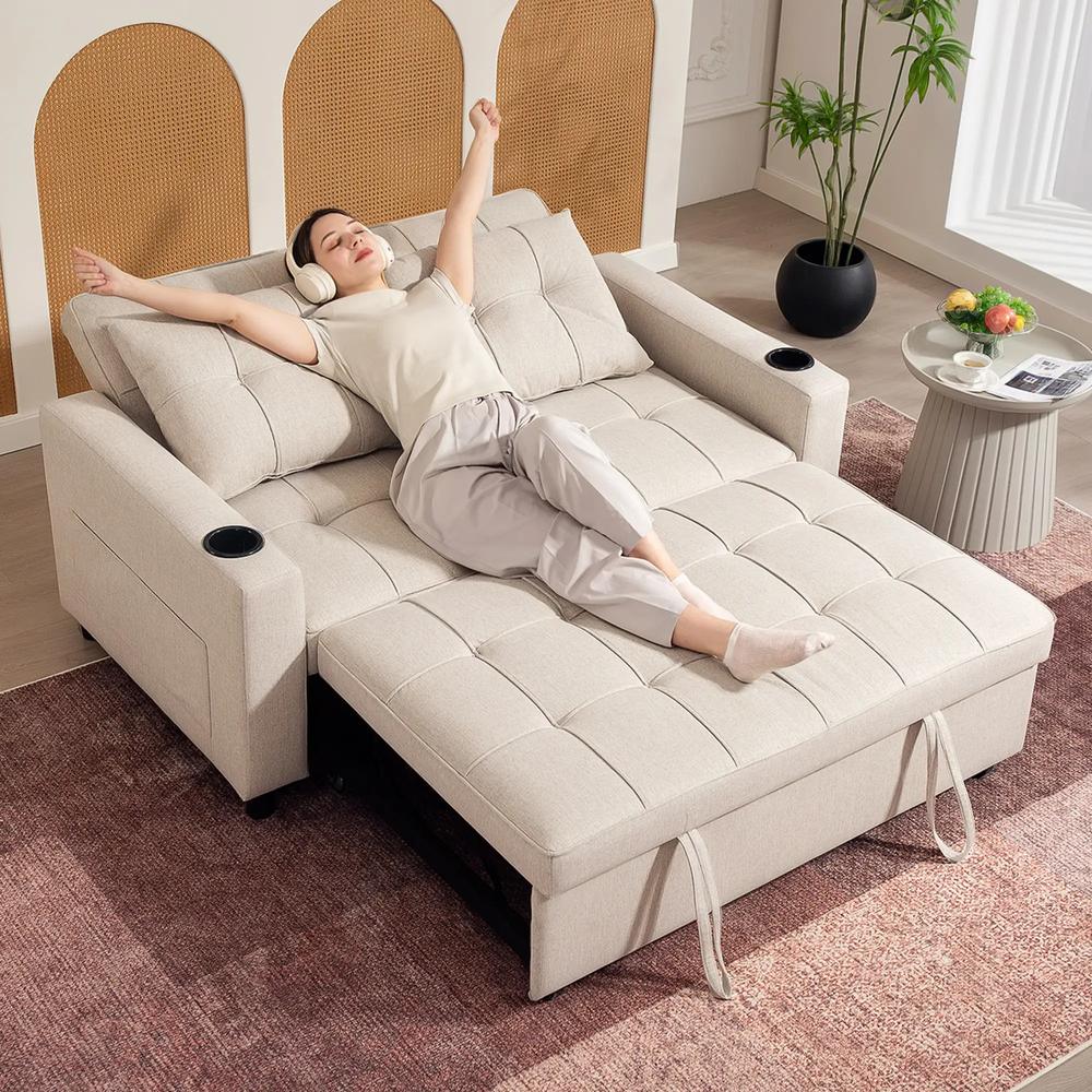 HOMCOM Two-Seater Pull-Out Sofa Bed Additional View 8