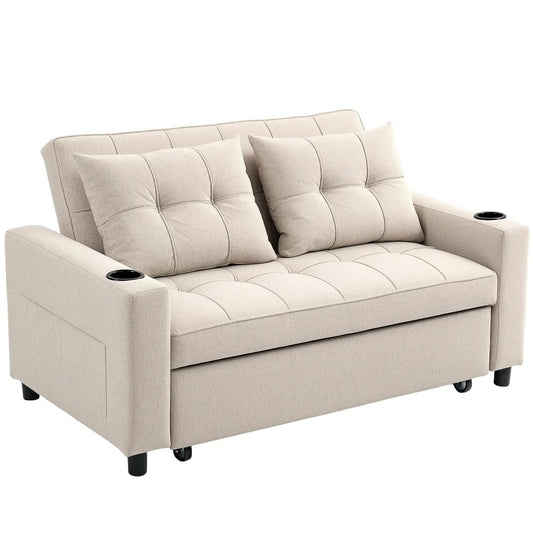 HOMCOM Two-Seater Pull-Out Sofa Bed