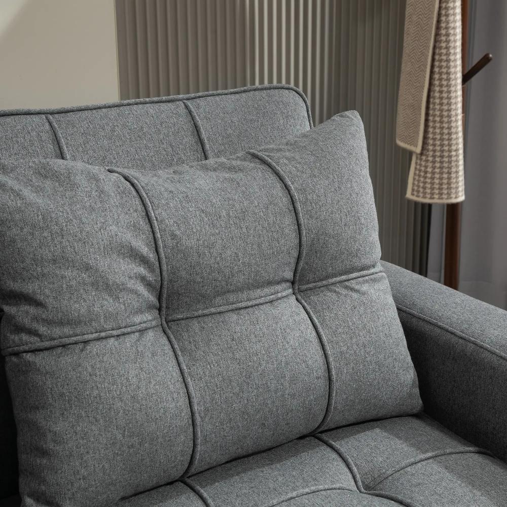HOMCOM 2 Seater Sofa Bed Pull-Out Sofa Bed with 3-position adjustable backrest - Charcoal Grey Additional View 9