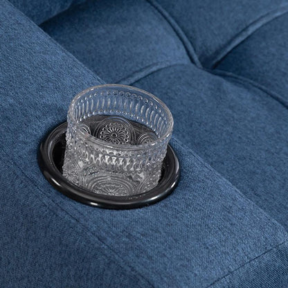 HOMCOM Two-Seater Pull-Out Sofa Bed - Dark Blue Additional View 12