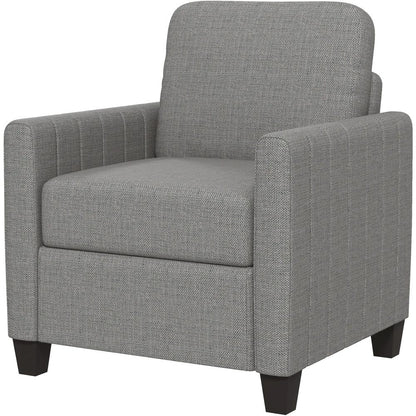 HOMCOM Modern Boxy Linen-Look Armchair - Light Grey Additional View 11
