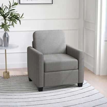 HOMCOM Modern Boxy Linen-Look Armchair - Light Grey Additional View 10