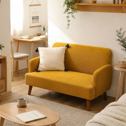 HOMCOM Velvet Feel Fabric 2 Seater Sofa, Small Sofa Loveseat with 21cm Thick Padding and Wood Legs Additional View 21