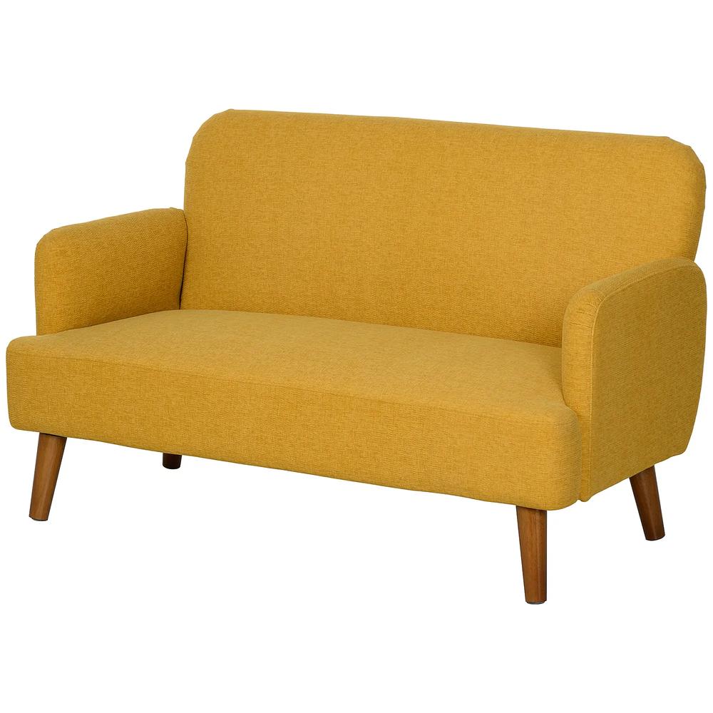 HOMCOM Velvet Feel Fabric 2 Seater Sofa, Small Sofa Loveseat with 21cm Thick Padding and Wood Legs Additional View 22