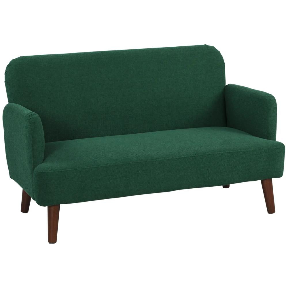 HOMCOM Velvet Feel Fabric 2 Seater Sofa, Small Sofa Loveseat with 21cm Thick Padding and Wood Legs Additional View 23