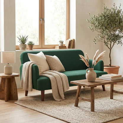 HOMCOM Velvet Feel Fabric 2 Seater Sofa, Small Sofa Loveseat with 21cm Thick Padding and Wood Legs Additional View 24