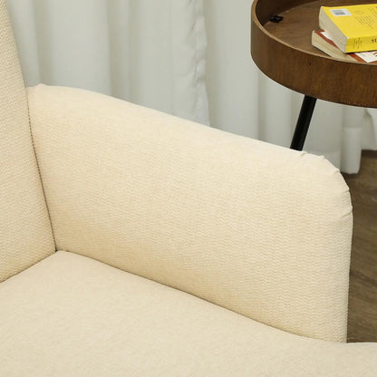 HOMCOM Velvet Feel Fabric 2 Seater Sofa, Small Sofa Loveseat with 21cm Thick Padding and Wood Legs Additional View 7