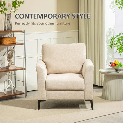 HOMCOM Linen-Look Armchair - Beige Additional View 5