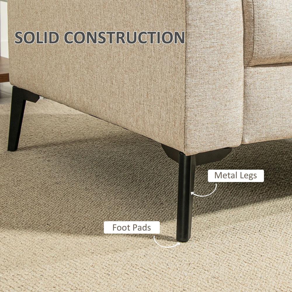 HOMCOM Linen-Look Armchair - Beige Additional View 6