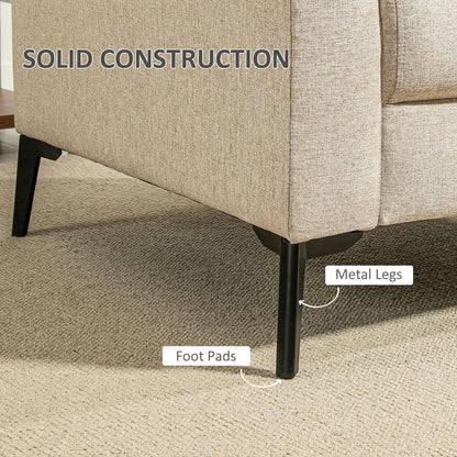 HOMCOM Linen-Look Armchair - Beige Additional View 6