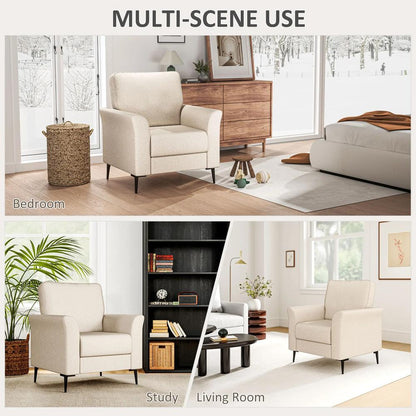 HOMCOM Linen-Look Armchair - Beige Additional View 7