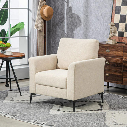 HOMCOM Linen-Look Armchair - Beige Additional View 10