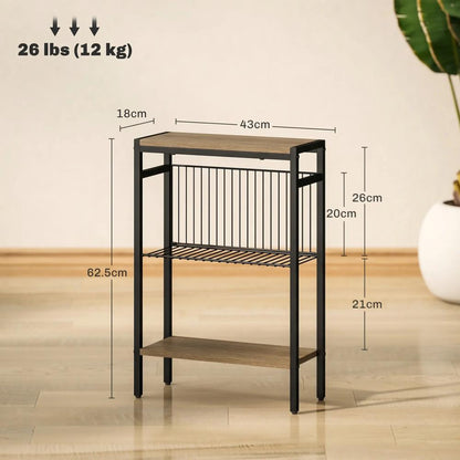 HOMCOM Three Shelf Industrial Side Table Additional View 3