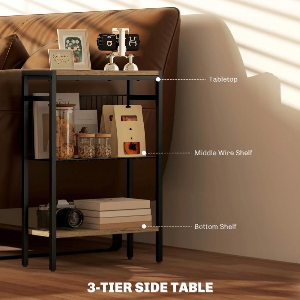 HOMCOM Three Shelf Industrial Side Table Additional View 4
