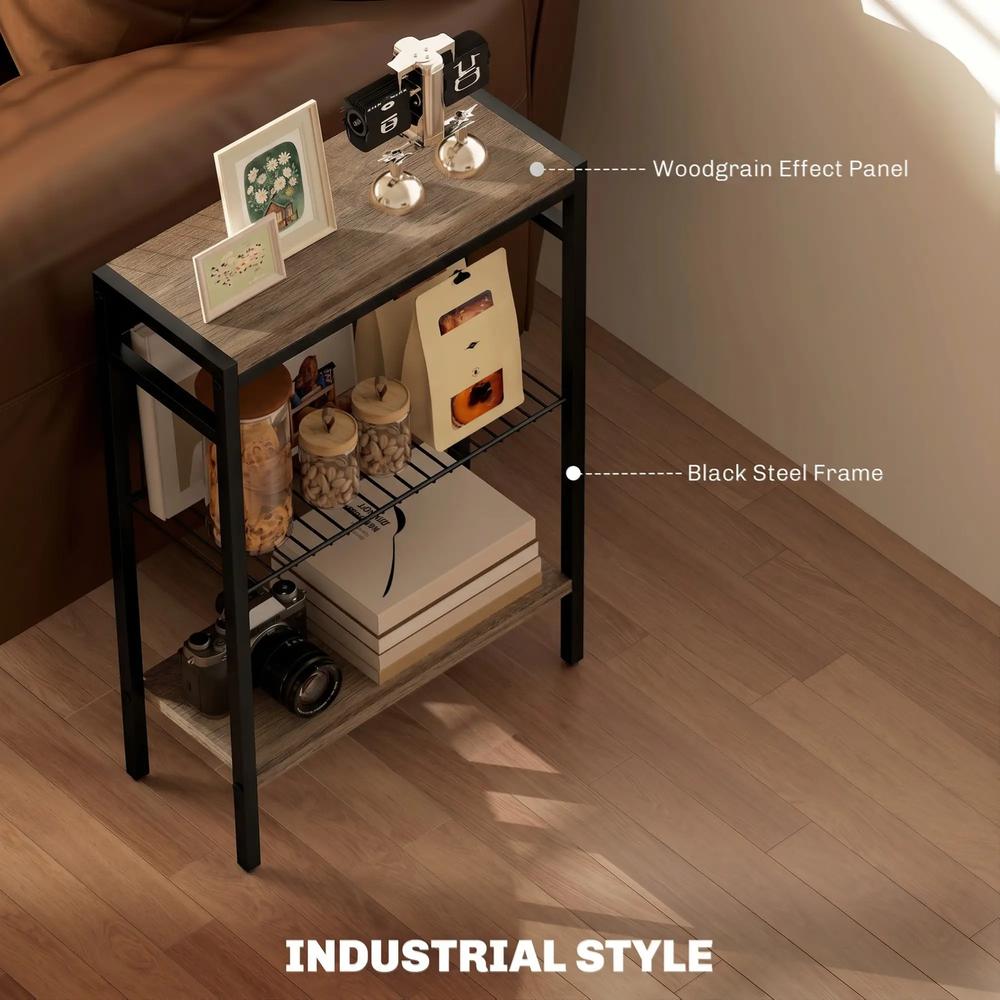 HOMCOM Three Shelf Industrial Side Table Additional View 5